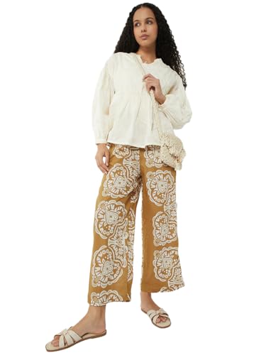 Max Women Printed Palazzos (Brown_XS)