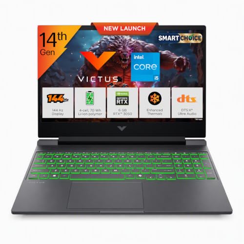 HP Victus 15 Smartchoice, Intel Core i5-14500HX, 6GB RTX 3050, 12GB DDR5(Upgradeable) 512GB SSD, FHD, 144Hz, 300nits,15.6''/39.6cm, Win11,Office24, Mica Silver, 2.3kg, fa2627/2624TX, RGB Gaming Laptop