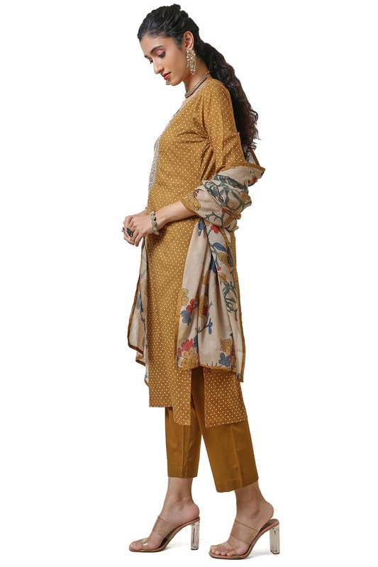 Soch Women's Cotton Salwar Suit (EWA4CD20983A_Mustard