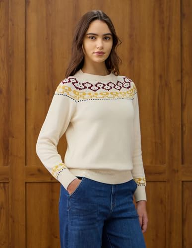 U.S. POLO ASSN. Patterned Knit Regular Fit Sweater (UWAW25SWE214_White_S)