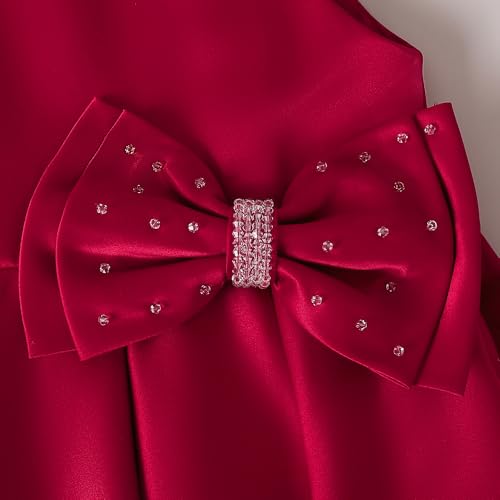 Hopscotch Girls Sleeveless Solid Magenta Party Dresses for Age (4-5 Years)