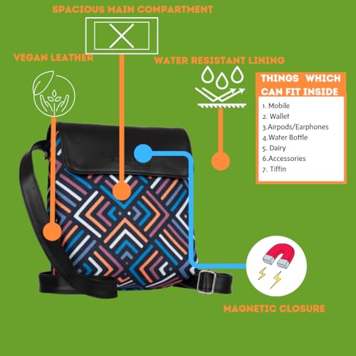 JIALTO 100% Printed Vegan Leather Shoulder Bags For Women, Hand Bag For Women Traveling/Ladies Shoulder Bag/College Girls Stylish Hand Bag With One Main Zipper To Keep