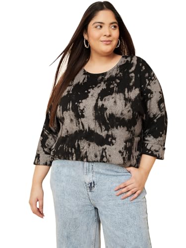 Max Women Printed Blouse (Black_6XL)
