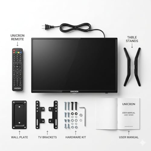 UNICRON 32 Inch Android Smart TV with Voice Control Remote, HD Ready LED Television, WiFi Built in 30W Speaker, IPS Display & Apps Compatible (Netflix, Prime)