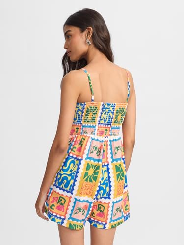 The Souled Store Havana Women and Girls Sleeveless Square Neck Cotton Mini Jumpsuits