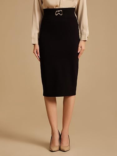 Kazo Lyric Pencil Midi Skirt for Women Black