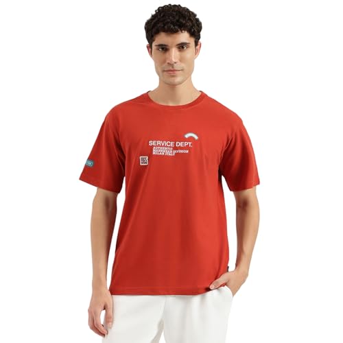 United Colors of Benetton Men's Boxy Tshirt (25A3E89J3401IMR1_Rust