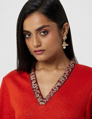 Biba Women Polyester Blend Solid YARNDYED STRAIGHT MIX AND MATCH Suit Set(WINTER W2226_RED MAROON_36)