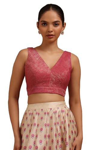 Soch Womens Blush Pink Spandex Solid Padded Blouse