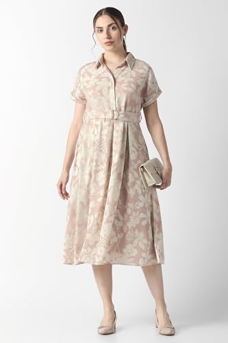 Women Pink Print Formal Dress