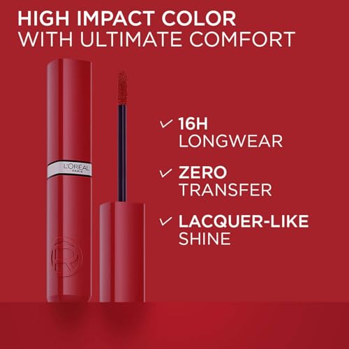 L'Oréal Paris Infallible Laque Resistance Lacquer-Like Shine Finish. 16H longwear lacquer lipstick. High-impact color, zero transfer - 520 Berry Bordeaux, 4ml
