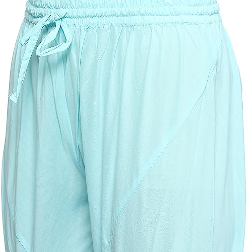 BIBA Women's Polyester Blend Embroidery Fitted Salwar Kurta Dupatta(SKDCHIKANKA8625_TURQUOISE_34)