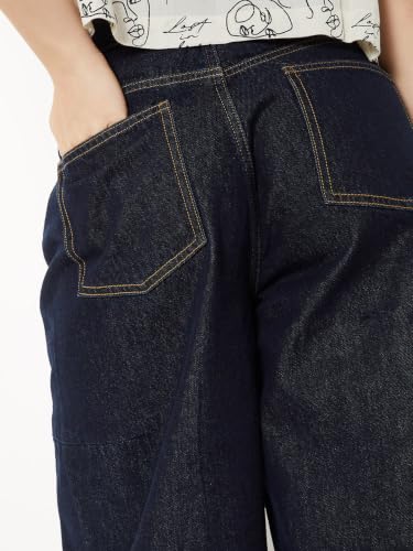 Max Women Dark Wash Barrel Fit Jeans (Blue_32)