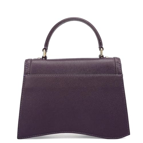 Da Milano Leather Satchel Bag for Women - Purple (LB-01516A-OL)