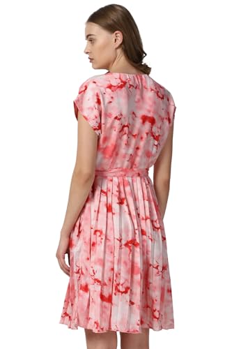 Van Heusen Women's Polyester Modern Knee-Length Dress (VWDRURGFW15070_Pink