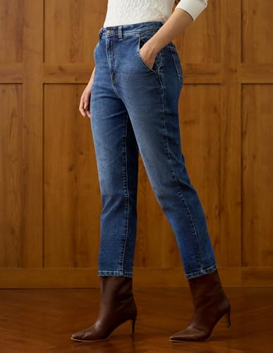 U.S. POLO ASSN. High Rise Carrot Fit Jeans (UWAW25JEN428_Blue_32)