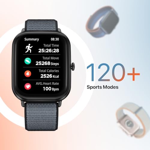 Fire-Boltt Newly Launched Ninja Call Pro Max Nyluxe Smart Watch 2.01 inch Display, Bluetooth Calling, 120+ Sports Modes, Health Suite, Voice Assistance (Charcoal Grey)