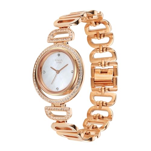 Titan Raga Glimmers Quartz White Round Dial Women's Watch | Water Resistant Watch | Watches for Women Analog - 95329WM01F