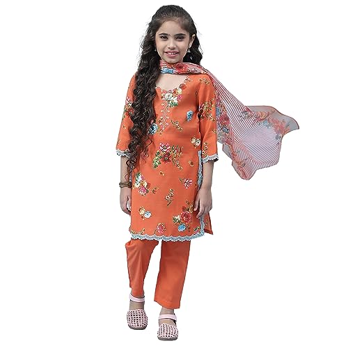 BIBA GIRL PRINTED NARROW KID(KW4756_ORANGE_9)