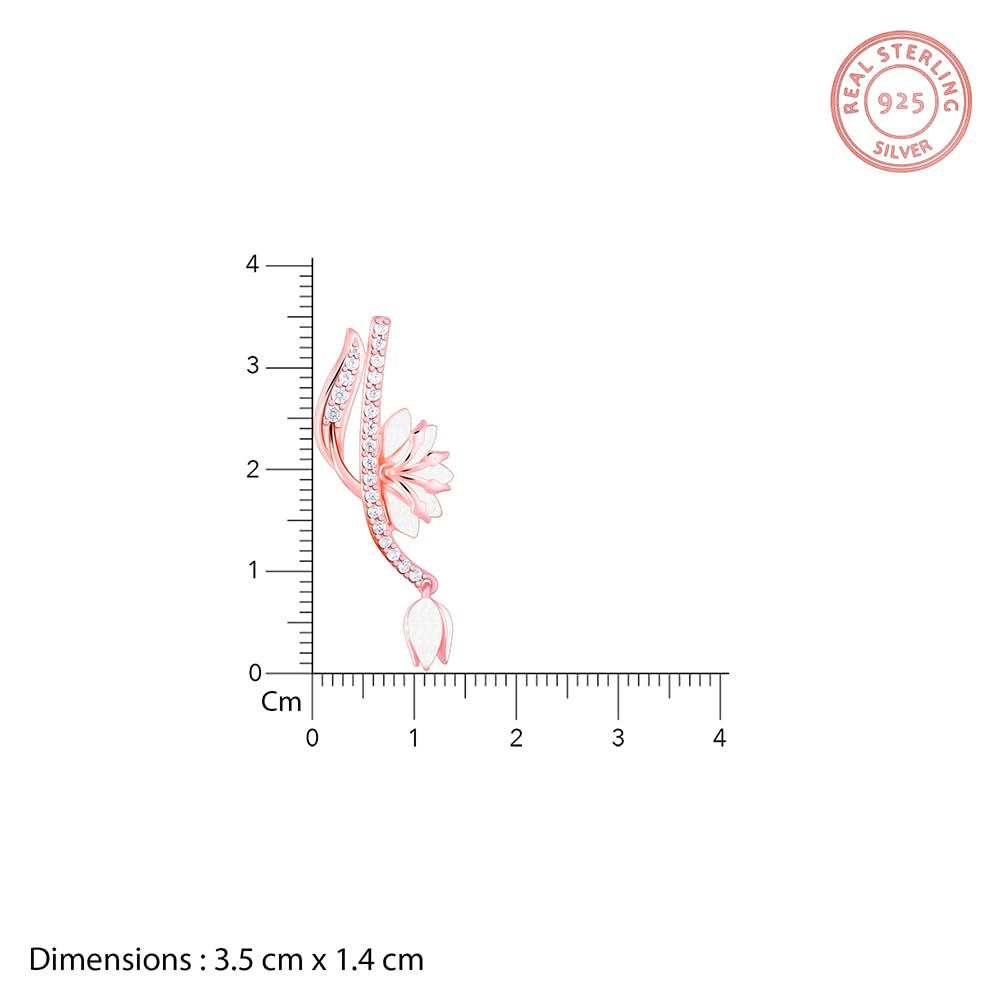 GIVA 925 Silver Bhumi Rose Gold Snowy Safed Musli Set|Gifts for Women and Girls | With Certificate of Authenticity and 925 Stamp | 6 Months Warranty*