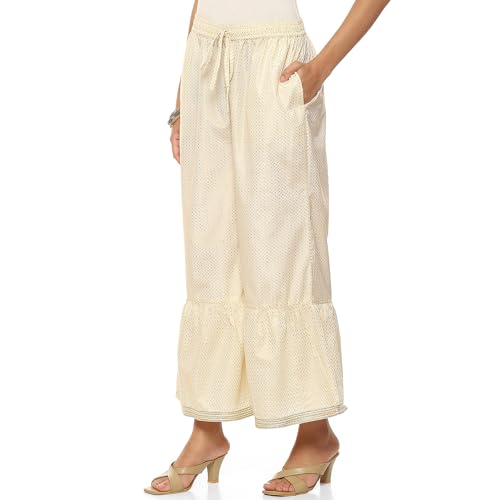 Rangriti Women's Straight Pants (ASRTD18351AW23OWHT_Off White