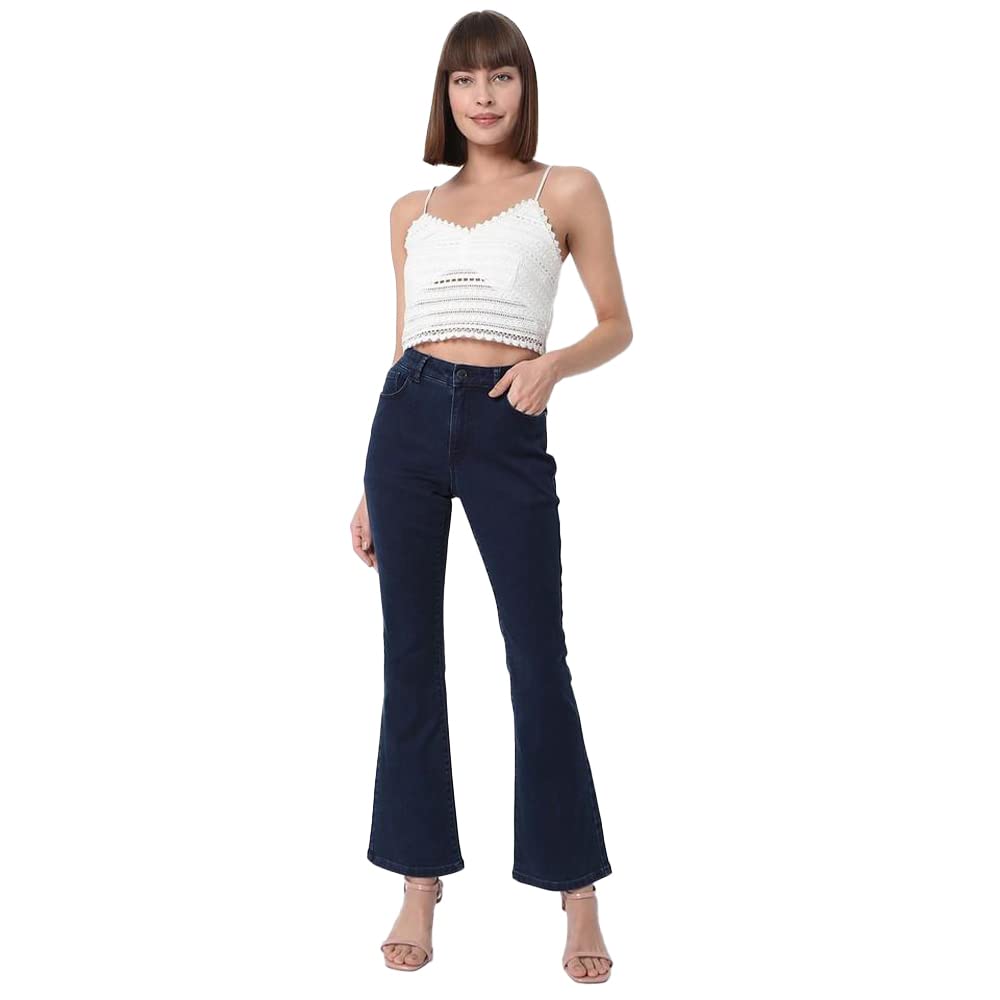 VERO MODA Women's Bootcut fit Blue Classic Jeans_31