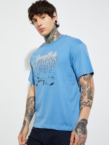Max Men's Regular Fit T-Shirt (UBCKHCTS005LI_Blue