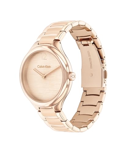 Calvin Klein Delight Qtz Basic Slim Carnation Gold Round Dial Women's Watch|Stainless Steel Material|Multi Color Band - 25100050