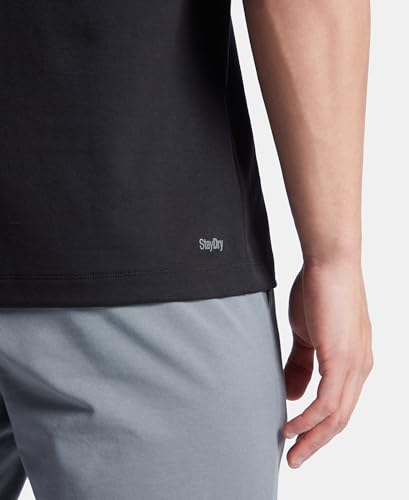 Jockey MV02 Men's Super Combed Cotton Blend Graphic Printed Round Neck Half Sleeve T-Shirt with Stay Fresh Treatment_Black_S