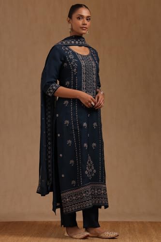 Soch Women's Organza Salwar Suit Set (OWA5CD22375_Blue