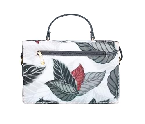 Aisna Stylish Floral Handbag for Women | Premium PU Leather Sling & Shoulder Bag | Trendy Casual & Office Tote with Adjustable Strap (Grey)