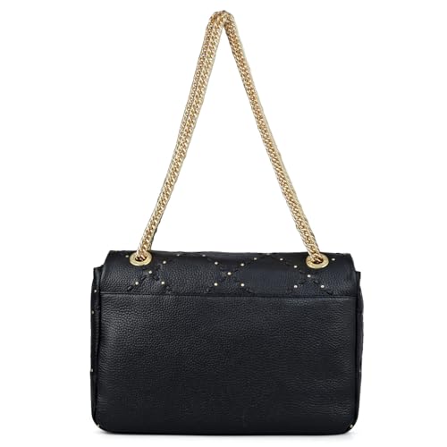 Da Milano Leather Shoulder Bag for Women - Black
