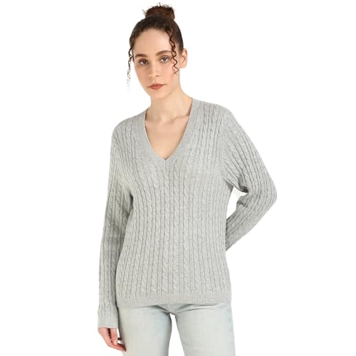 Tommy Hilfiger Womens Grey Color Sweater (M)