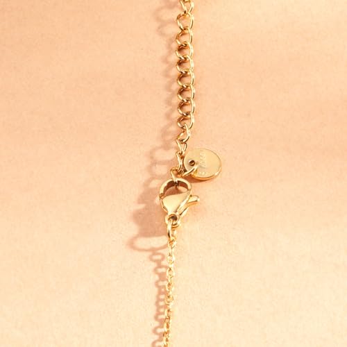 PALMONAS Molten Gold Curve Necklace for Women - Waterproof & Anti-Tarnish Jewellery, Gift For Girls & Women