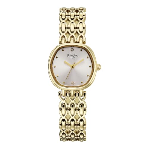 Raga Spotlight 2.0 Quartz Analog 3Hands Display White Dial Gold Color Strap Watch for Women - 95421YM01