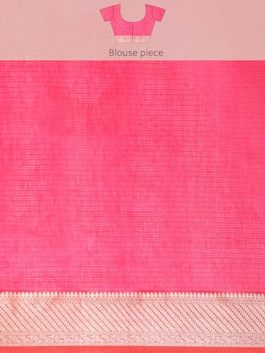 Kalyan Silks Pink multy zikzak printed chanderi cotton saree