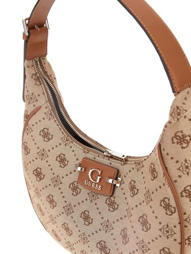 GUESS Latte Logo Printed Neda Hobo Shoulder Bag