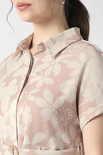 Women Pink Print Formal Dress