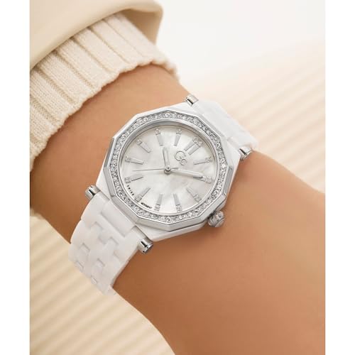 GUESS Collection Gleam White Round Dial Analog Women's Watch - Z59003L1