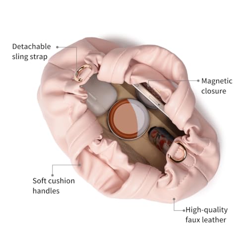 Fastrack Ruched Sling Bag for Women | Compact Faux Leather Crossbody with Detachable Chain Strap, Magnet Closure and Inner Pockets | Minimalist Everyday Sling for Casual and Evening Looks