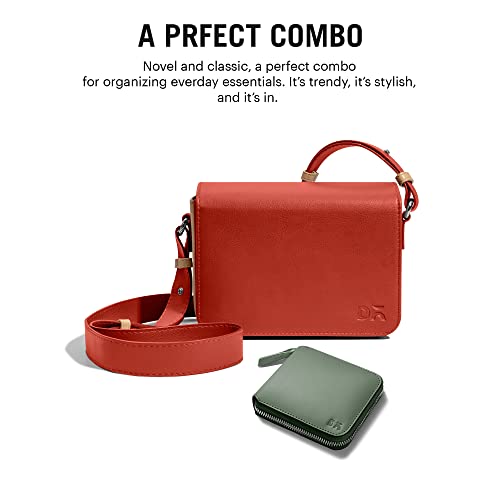 DailyObjects Sol Box Sling Crossbody Bag for Women and Stylish Latest Zip Wallet Purse for Women's & Girls | Durable Vegan Leather | Mobile Sling Bag | Magnetic Closure | Made in India | Combo