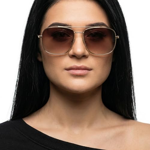 John Jacobs | UV Protection Sunglasses For Men & Women | Gold Brown Gradient Full Rim Square Medium (Size-58) JJ S12799-C3
