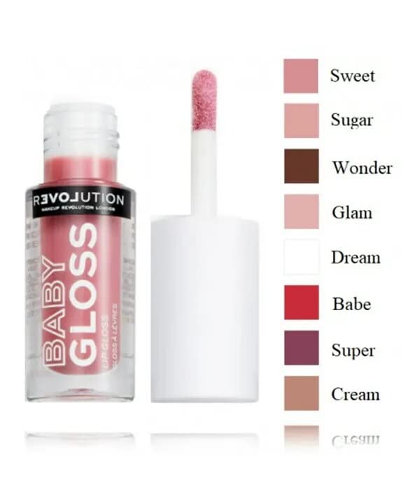 Revolution Relove Baby Gloss – Glam | Lip Gloss for Shiny, Hydrated Lips | Lightweight, Non-Sticky, Vegan & Cruelty-Free
