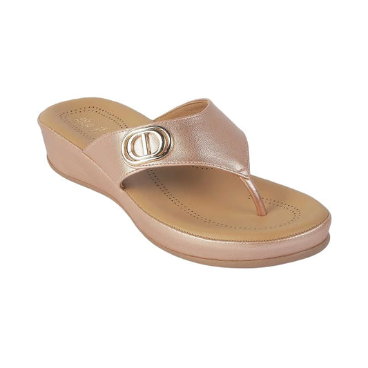 tresmode Vantaa Women's Champagne Dress Platform Vegan Friendly Leather Flats | TPR Sole in Size 3 UK / 36 EU