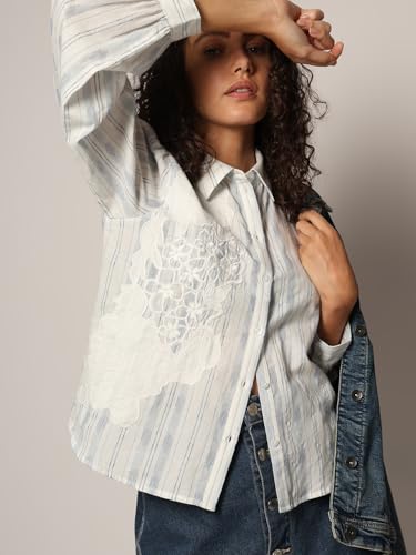 VERO MODA Women Light Blue Regular Fit Shirt