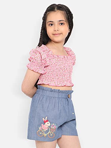 Nauti nati Girl's Regular Fit Crop Top (NN313-656_Multicolor