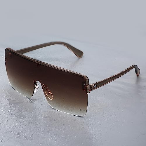 Carlton London Brown Toned UV Protected Shield Sunglasses For Women