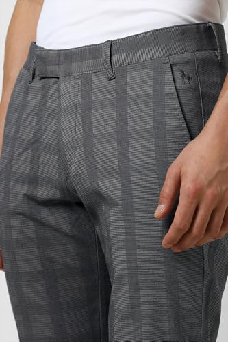 Van Heusen Men Grey Check Trousers