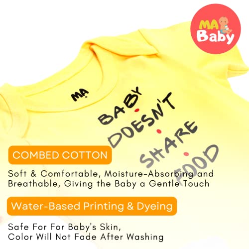 Manchais Rompers For Baby Girl And Baby Boy Short Sleeves Romper Pure soft Cotton Baby Bodysuits Jumpsuits And Onesies Pack Of 4 Baby Dress Clothes (3-6 Months)