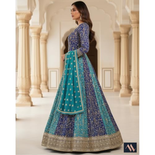 Neel Utsav | Elegant Anarkali gown with a graceful flared silhouette